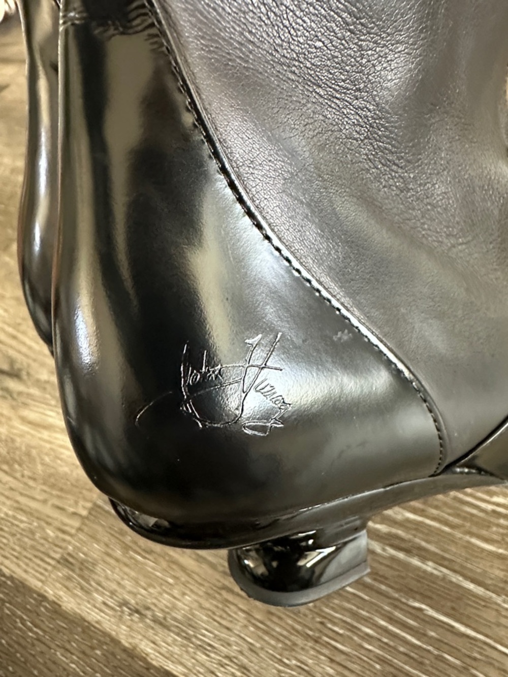 Rare John Fluevog Size 9 Pointed Lace-Up Black Patent Ankle Boots - - Picture 6 of 17